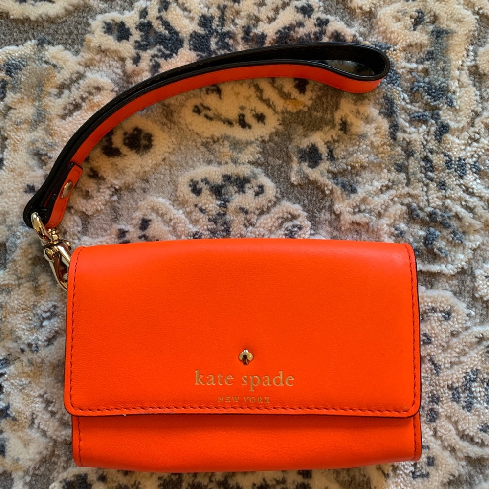 Kate Spade Neon Orange Wristlet